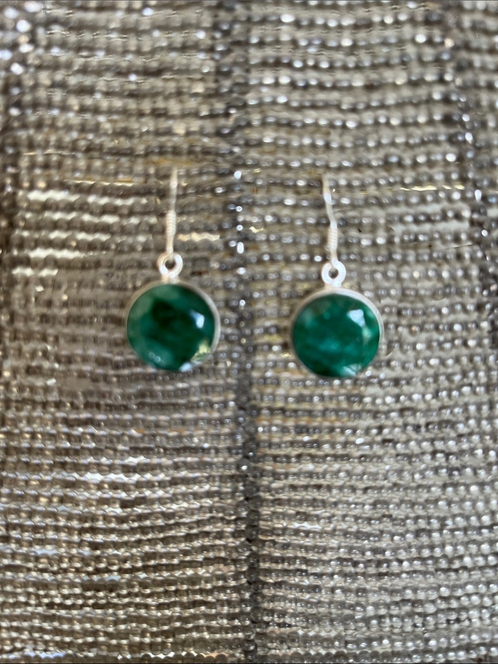 Raw Emerald Drop Earrings - Women's Sterling-Style Jewelry